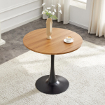 &Uuml;mar s&ouml;&ouml;gilaud tulp-disainiga, Kaasaegne k&otilde;rvalaud metallist alusega, u.. 80 cm l&auml;bim&otilde;&otilde;t, ainult laud (ei ole toole), Ideaalne k&ouml;&ouml;ki ja elutuppa 80 x 80 x 76 cm looduslik
