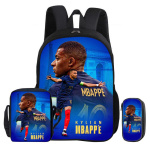 Seljakott 3tk Komplekt M-Mbappe Koolikott Jalgpalli T&auml;ht &Otilde;lakott Pinalid laps Mochila Spordikoolikott Laste Kingitus Rucksack blue
