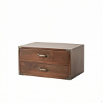 Vintage puidust laua korraldaja | Maaelulik, Lauapealne korraldaja, kontori kahe sahtli jaoks Double Drawer gray