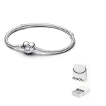 Pandora Moments S&uuml;damekujulise pandlaga madalav&otilde;tmeline k&auml;ev&otilde;ru H&otilde;bedane 590719 19-Original Box And Original Bag white