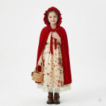 Halloweeni muinasjutt Punam&uuml;tsik Hunt vanaema COS vanaema lilleline kleit Punam&uuml;tsik ja suur kuri hunt kost&uuml;&uuml;m 140cm beige