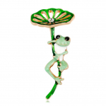 Armas loom konn, lootoseleht, kivist inkrusteeritud pross, emailiga rinnam&auml;rk