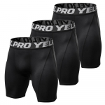 3 Pack Men Compression Shorts Active Workout aluspesu Black&Grey&WhiteS