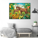 5D tikandi m&uuml;&uuml;k T&auml;is&uuml;mmargune loom hobune 5D teemantmaal Pilt Rhinestone teemant 20X30CM