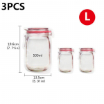 4/3 tk Korduvkasutatav suupistekott s&uuml;gavk&uuml;lmik Hermeetiline toidu s&auml;ilituskott Toidu v&auml;rske pitseeritud pudelipurgid L(3pcs)