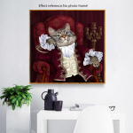 5D DIY Teemantmaaling Kass Gentleman Full Drill Decor Avaleht Pilt kivist teemanttikandist 30x30CM