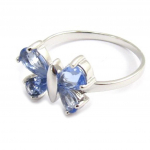 Bague Argent 'Papillon' bleu tanzanite 50 sinine
