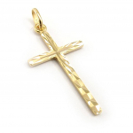 Altesse [K6324] - Pendentif plaqu&eacute; or 'Croix' dor&eacute; - 38x18 mm kuld
