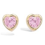 Les Tr&eacute;sors De Lily [K7194] - Boucles Plaqu&eacute; Or 'Love' rose dor&eacute; - 5x5 mm Heleroosa