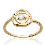 Bague Plaqu&eacute; Or 'D&eacute;esse' blanc dor&eacute; - 11 mm 50 kuld