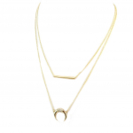 7bis [P3897] &ndash; k&auml;sitsi valmistatud kullast Boho kaelakee (2 rida) kuld