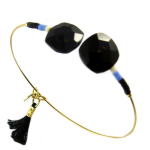 7bis [Q1368] - k&auml;sitsi valmistatud k&auml;ev&otilde;ru  Boho  must kuld - 50 mm 10 mm must