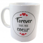 Les Tr&eacute;sors De Lily [P8499] - Mug c&eacute;ramique 'Messages' (Forever dans mon Coeur) punane