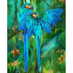 5D DIY Teemantmaaling Loomade Blue Birds T&auml;isringikujuline teemanttikandiga ristpiste 20X30CM