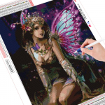 HUACAN 5D DIY t&auml;ispuur Teemantmaal Liblikas Haldjas Ristpistes Tikand Full square 20*30 cm