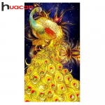 huacani DIY 5D teemantkleebis, ristpistes maalimine kuldne F&ouml;&ouml;niksi kodukaunistus 35*70 CM