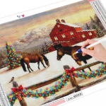 Teemanttikandid ristpistes hobune teemantmaal 5D talvine mosaiik loomade k&auml;sit&ouml;&ouml; j&otilde;ulukink Full Round (20X30CM)