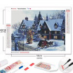 Huacani maja teemantmaaling j&otilde;ulud 5D DIY teemanttikandid maastik mosaiik talvised dekoratiivmaalid Full Square 20*30 cm