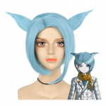 Danganronpa Nagisa Shingetsu l&uuml;hike parukas Cosplay kost&uuml;&uuml;m Dangan Ronpa veel &uuml;ks episoodi kuumakindlad s&uuml;nteetilised juuksed meeste naiste parukad sinine