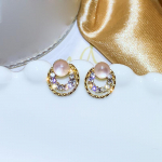 1 Paar Vintage Fashion Beežist Opaalkivist &Uuml;mmargused N&ouml;&ouml;pk&otilde;rvar&otilde;ngad Naistele Kuldse v&auml;rvi geomeetriaga Ear Statement k&otilde;rvar&otilde;ngatarvikud One Size