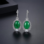 CMM Elegant Roheline Cubic Zirconia Long Drop K&otilde;rvar&otilde;ngad Mama Kingitus smaragdroheline