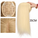 LUPU looduslikud s&uuml;nteetilised sirged juuksed koos tukkidega asendust&uuml;kk juukseid katvad valgeid juukseid Looduslikud n&auml;htamatud juuksed naistele 3 juuksepikendust. 35CM