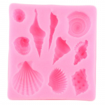 Shell Conch Silikoonvormid &Scaron;okolaadivorm DIY K&uuml;psetamine Cupcake Topper Fondant Koogi kaunistamiseks T&ouml;&ouml;riistad Kommid Pol&uuml;meer Savivormid 7.5*6.5cm