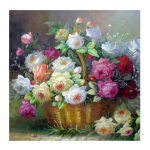 3D-teemanttikandid maalid ristpistega &uuml;mmargused kivist maalid lillekorvid Full Round 20x20CM