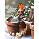 Teemanttikandid Loom Teemantmaaling J&otilde;ulud lind Ristpistes Lumemosaiik Talvine Kodukaunistus Uusaasta Kingitus Full Round 20x30CM