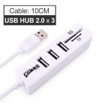 USB-jaoturi 3/6 pordi laiendusadapter USB 3.0 jaotur Mitmik-USB-jaotur 2.0 Hab 3 jaotur 3.0 mitme USB 3.0 USB-jaoturi kaardilugeja arvuti jaoks USB 2.0 x 3(10cm) must