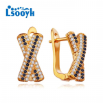 LSOOYH Clip K&otilde;rvar&otilde;ngad Roosa kullav&auml;rvi Moodne k&otilde;rvar&otilde;ngas Naistele Cubic Zirconia Ovaalsed Stud K&otilde;rvar&otilde;ngad Ehted A