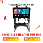 Loominguline Androidi autoraadio multimeediumivideopleier Peugeot 3008 AT MT 2009&ndash;2015 GPS Carplay No 2 Din DVD jaoks T1 1+16GB,A