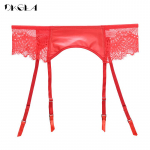 DKGEA nahast sukapaelad, pitsid, seksikad naiste sukad rihmad S punane