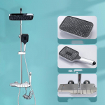 Klaveriklahvidega du&scaron;ikomplekt Seinale paigaldatav vannitoasegisti Luksuslik soe ja k&uuml;lm must du&scaron;is&uuml;steemi segisti h&otilde;be