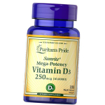 D3-vitamiin, kolekaltsiferool, D3-vitamiin 10000, Puritan's Pride 100 geelikapslid (36367132) 100softgels