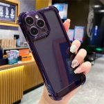 Luksuslik p&otilde;rutuskindel l&auml;bipaistev &uuml;mbris iPhone'ile 16 15 14 13 12 11 Pro Max X Xs XR Max 7 8 Plus kaitseraua &uuml;mbriste kate iPhone 14 Pro lilla
