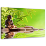 Feeby l&otilde;uenditr&uuml;kk, Buddha ja bambuse lehed 60x40 roheline
