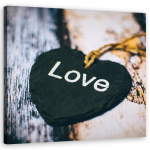 L&otilde;uendiprint S&uuml;da puidust m&auml;rk Love 30x30 must