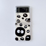 Happy Smiley Black Cute Animal PC Hard 3 in 1 Protector Shell for Samsung Galaxy Z Flip 3 4 5g Flip4 Flip3 k&auml;ev&otilde;ru telefoni&uuml;mbris For Samsung Z Flip 4