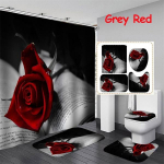 4 stiili Red Rose du&scaron;ikardina vannitoakomplekt Yst&auml;v&auml;np&auml;iv&auml; seeria muster veekindel vannitoamatid Vaibad WC kaane katte komplekt