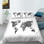 3D World Map voodipesukomplekt k&otilde;rglahutusega digiprindiga udusulgedega tekikott padjap&uuml;&uuml;r 2 v&otilde;i 3 t&uuml;kki AU180 * 210 t&auml;issuuruses kodukaunistus Baby 100x135cm