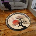 Elupuu Yin Yangi mustriga &uuml;mmargune vaip Elupuu vikerkaarepildiga vaip Elutoa &uuml;mmargune matt Yggdrasil ruunikujuline &uuml;mmargune vaip 60cm