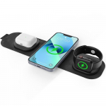 15 W 4-&uuml;hes magnetiline juhtmevaba laadija alus Macsafe iPhone 14 13 12 Pro Max Apple Watch Airpods Qi kiirlaadimisdoki jaoks must