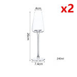 2 tk. L&auml;bipaistev kristallveinipokaal pulmapidu Astmen&otilde;ud joogiklaas, suur k&otilde;ht, v&auml;ike suu Burgundia tass Sherry &scaron;ampanjafl&ouml;&ouml;t 2 Pcs 240ml 200-800ml
