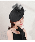 Naiste pulmapidu peakatted Lady Veil Bowknot Fedora Hat Cocktail Fascinator Naiste pidu 100% villane vildist bareti m&uuml;tsid