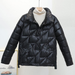 Lahtine heleda n&auml;oga puuvillane polsterdatud jope naiste talvejope, suur 4xl roosad mustad riided 4XL must