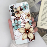&Uuml;mbris Samsung A04E A23 A32 A33 A52 A72 A12 A13 A14 A10S Fashion Flower Butterfly l&auml;bipaistev kaitsev pehme silikoon Samsung Galaxy kaitseraua jaoks Samsung A53 5G