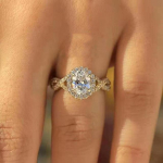 Klassikaline kihlas&otilde;rmus Full Bling Iced Out Aaa Cz Crystal Rhinestone Naistele Peoehted Suurus 5-11 9 kuld