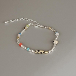 Kerge luksuslik mood magus jahe killustatud h&otilde;bekivist armastuse j&auml;ljend p&auml;rlitest k&auml;ev&otilde;ru Naiselik isiksus, v&auml;rviline helmestega k&auml;ev&otilde;ru 1