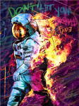 Abstract Graffiti Space Astronauti plakatid ja prindid L&otilde;uendimaaling Seinakunstipildid elutoa kodukaunistamiseks 21x30cm No Frame